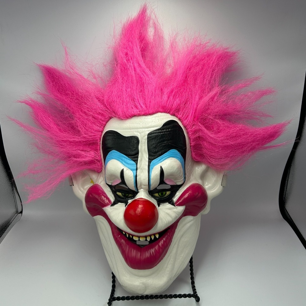 Clown Mask Killer Klowns From Outer Space Spikey Large Halloween Scary Pink Hair